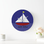 Blauwe marinestijl grote klok (Huis)
