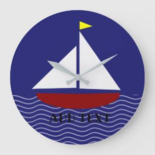 Blauwe marinestijl grote klok