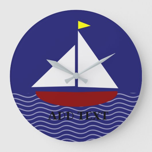 Blauwe marinestijl grote klok (Voorkant)