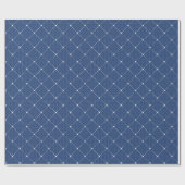 Blauwe marineweg White Sage Pastel Lattice Burlap Cadeaupapier (Vlak)