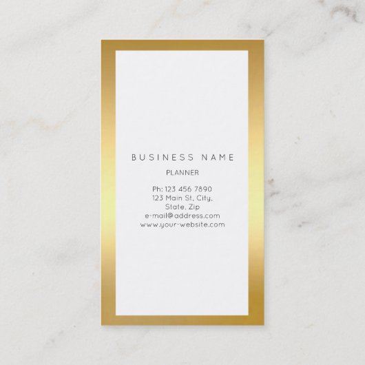 Blauwe marinier Bright Gold Lijst Marble Metal Ver Visitekaartje (Achterkant)