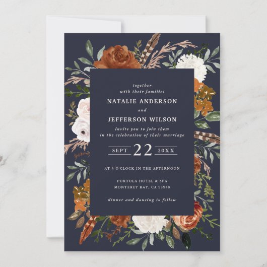 Blauwe marinier, elegant modern kaart (Voorkant)