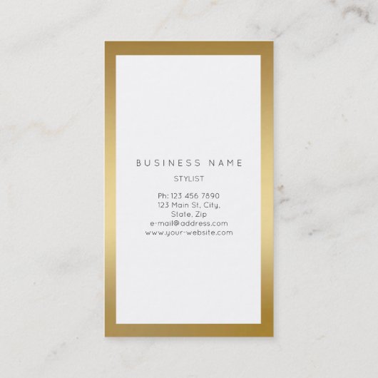 Blauwe marinier Golden Lijst Marble Vip Verticaal Visitekaartje (Achterkant)