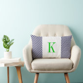Blauwe marinier - Groene monogram Kussen (Stoel)