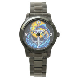 Blauwe marinier horloge