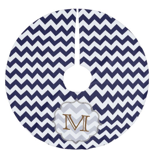 Blauwe marinier Initiaal Kerstboom Rok (Voorkant)