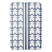 Blauwe marinier Nautical Anchor stripe Badmat (Voorkant Verticaal)