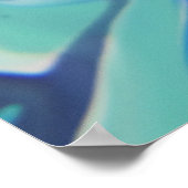 Blauwe mariniers Abstracte moderne marmer-wervelku Poster (Hoek)