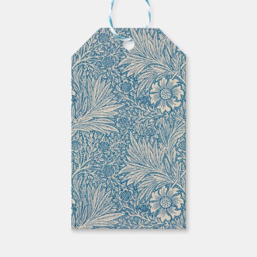 Blauwe mariniers (door William Morris) Cadeaulabel (Voorkant)