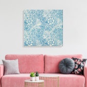 Blauwe mariniers (door William Morris) Canvas Afdruk (Insitu (Woonkamer))