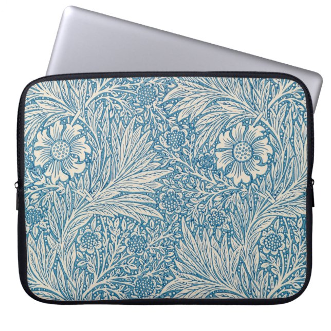 Blauwe mariniers (door William Morris) Laptop Sleeve (Voorkant)