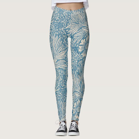 Blauwe mariniers (door William Morris) Leggings (Voorkant)