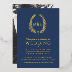 Blauwe mariniers en blanke mariniers folie uitnodiging