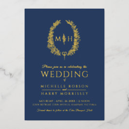 Blauwe mariniers en blanke mariniers folie uitnodiging