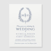 Blauwe mariniers en blanke mariniers magnetische uitnodiging (Voorkant)