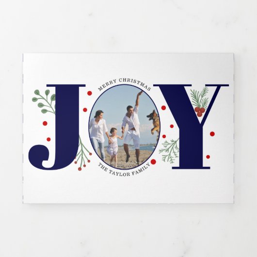 Blauwe mariniers en kerstfeestfoto's drieluik wenskaart (Cover)