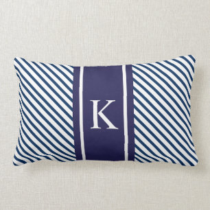 Blauwe mariniers en monogram kussen