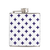 Blauwe mariniers kruisen wit heupfles (Voorkant)