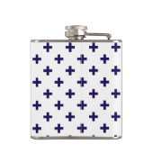 Blauwe mariniers kruisen wit heupfles (Achterkant)