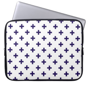 Blauwe mariniers kruisen wit laptop sleeve