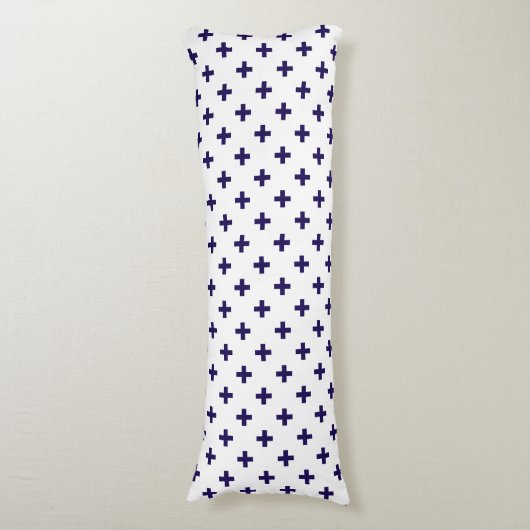Blauwe mariniers kruisen wit lichaamskussen (Voorkant Verticaal)