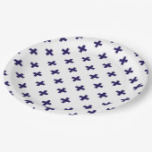 Blauwe mariniers kruisen wit papieren bordje (Gekanteld)