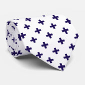 Blauwe mariniers kruisen wit stropdas (Opgerold)