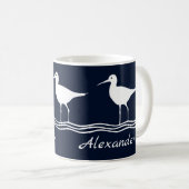 Blauwe mariniers op wit koffiemok (Voorkant rechts)