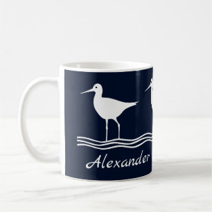Blauwe mariniers op wit koffiemok