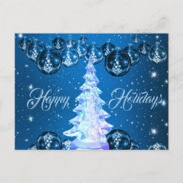 Blauwe mariniers White Ornamenten Glass Kerstboom Briefkaart