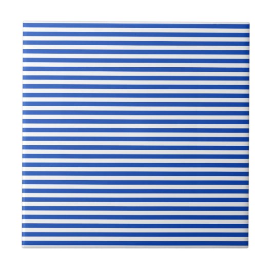 Blauwe maritieme strepen tegeltje (Voorkant)