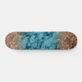 Blauwe Markering en Gouden Glitter Persoonlijk Skateboard (Horizontaal)