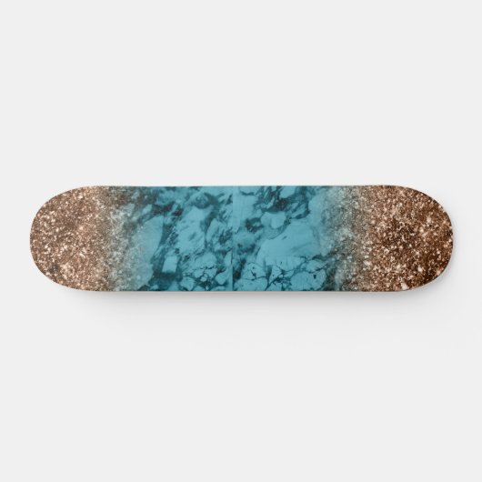 Blauwe Markering en Gouden Glitter Persoonlijk Skateboard (Horizontaal)