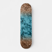 Blauwe Markering en Gouden Glitter Persoonlijk Skateboard (Voorkant)