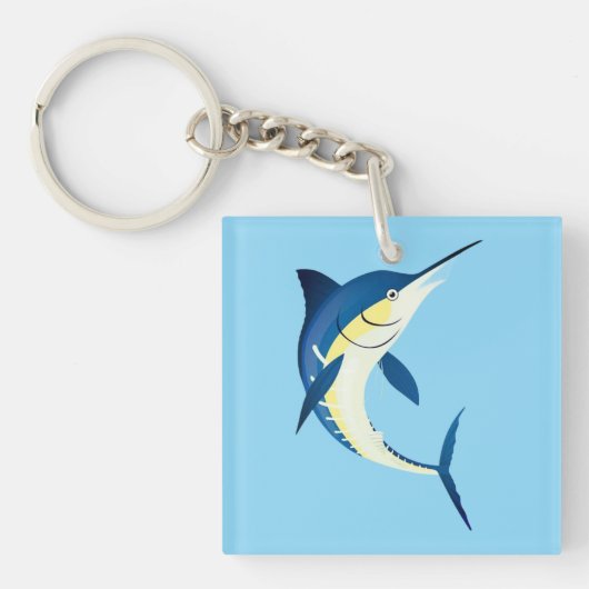 Blauwe Marlijn Acryl Sleutelhanger (voorkant)