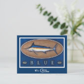 Blauwe marlijn Briefkaarten (Staand voorkant)
