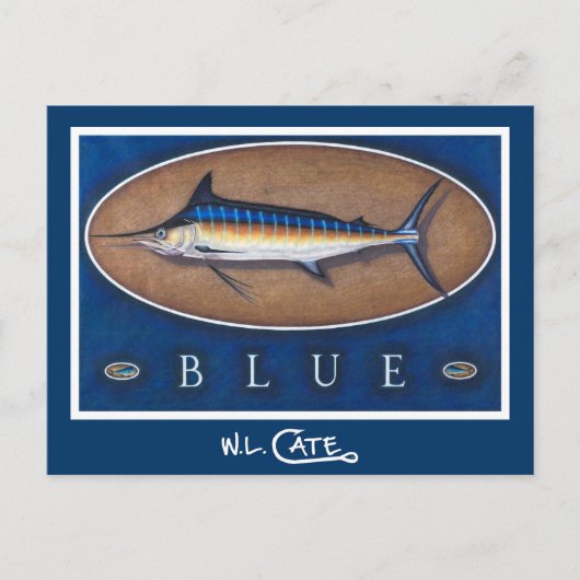Blauwe marlijn Briefkaarten (Voorkant)