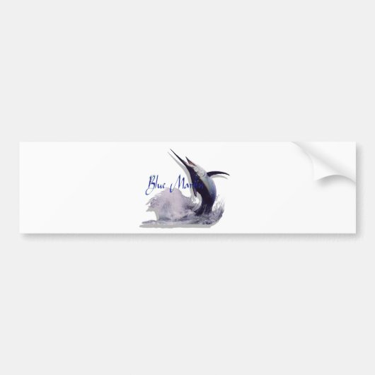 blauwe marlijn bumpersticker (Voorkant)