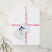 Blauwe marlijn cadeaulabel (Met Touw)