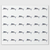 Blauwe marlijn cadeaupapier (Vlak)