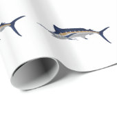 Blauwe marlijn cadeaupapier (Rol Hoek)