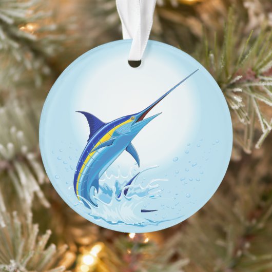 Blauwe Marlijn die uit de Oceaan springt Ornament (Boom)