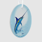 Blauwe Marlijn die uit de Oceaan springt Ornament (voorkant)