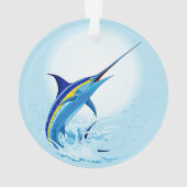 Blauwe Marlijn die uit de Oceaan springt Ornament (achterkant)