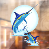Blauwe Marlijn die uit de Oceaan springt Raamsticker (Vel 2)