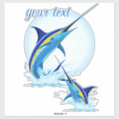 Blauwe Marlijn die uit de Oceaan springt Sticker (Vel)