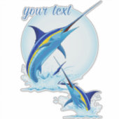 Blauwe Marlijn die uit de Oceaan springt Sticker (Voorkant)