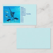 Blauwe marlijn en geelvintonijn visitekaartje (Voorkant / Achterkant)