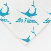 Blauwe marlijn fleece deken (Hoek)