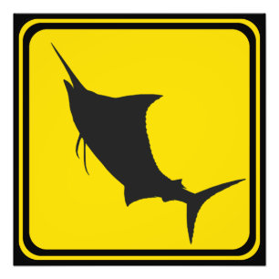 Blauwe marlijn kruising! foto afdruk